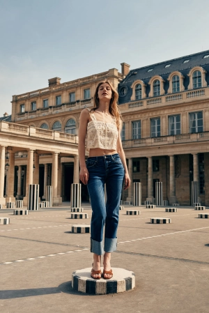 Gisela Mid Rise Crop Straight Jeans