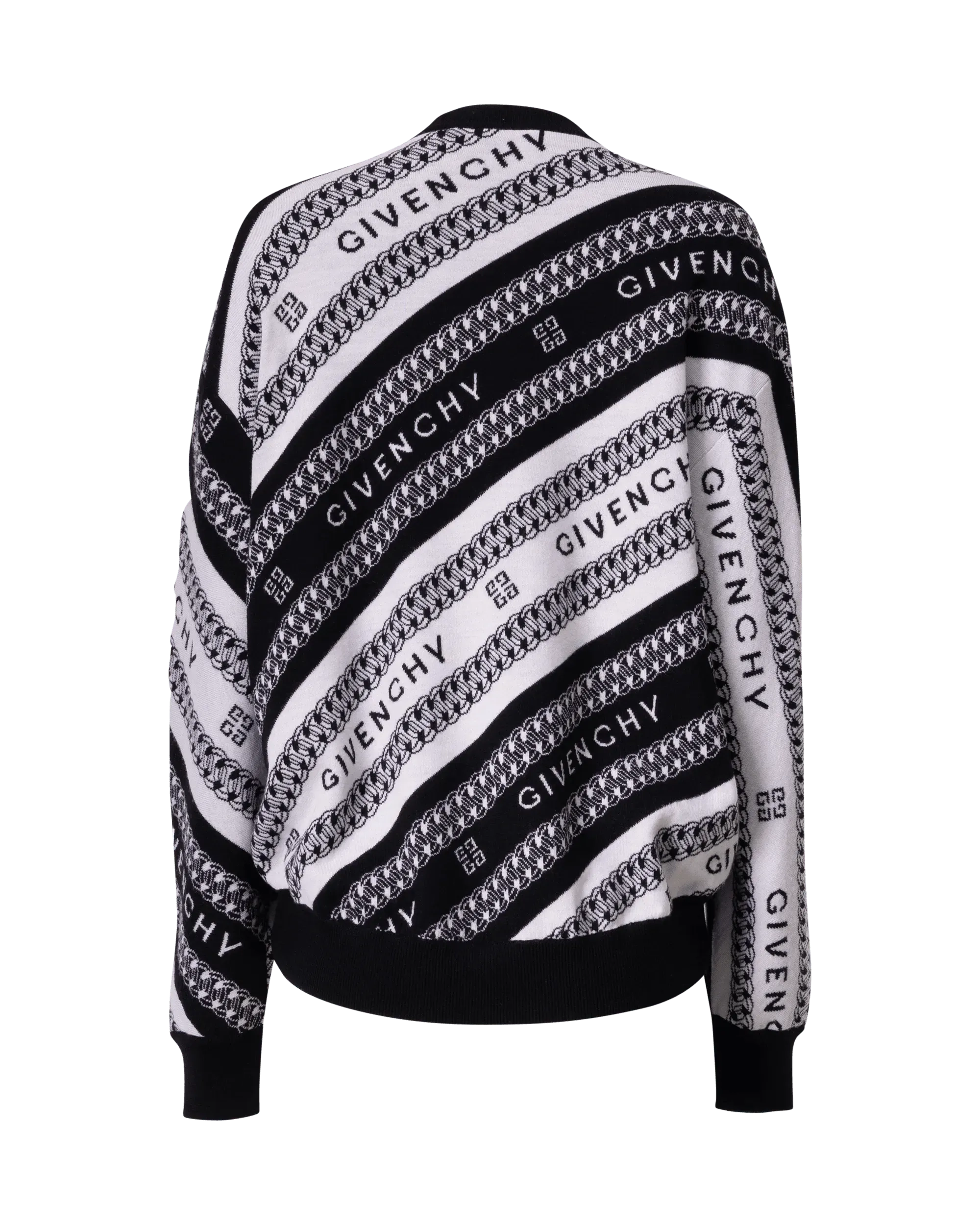 Graphic Chain & Logo Crewneck Sweater