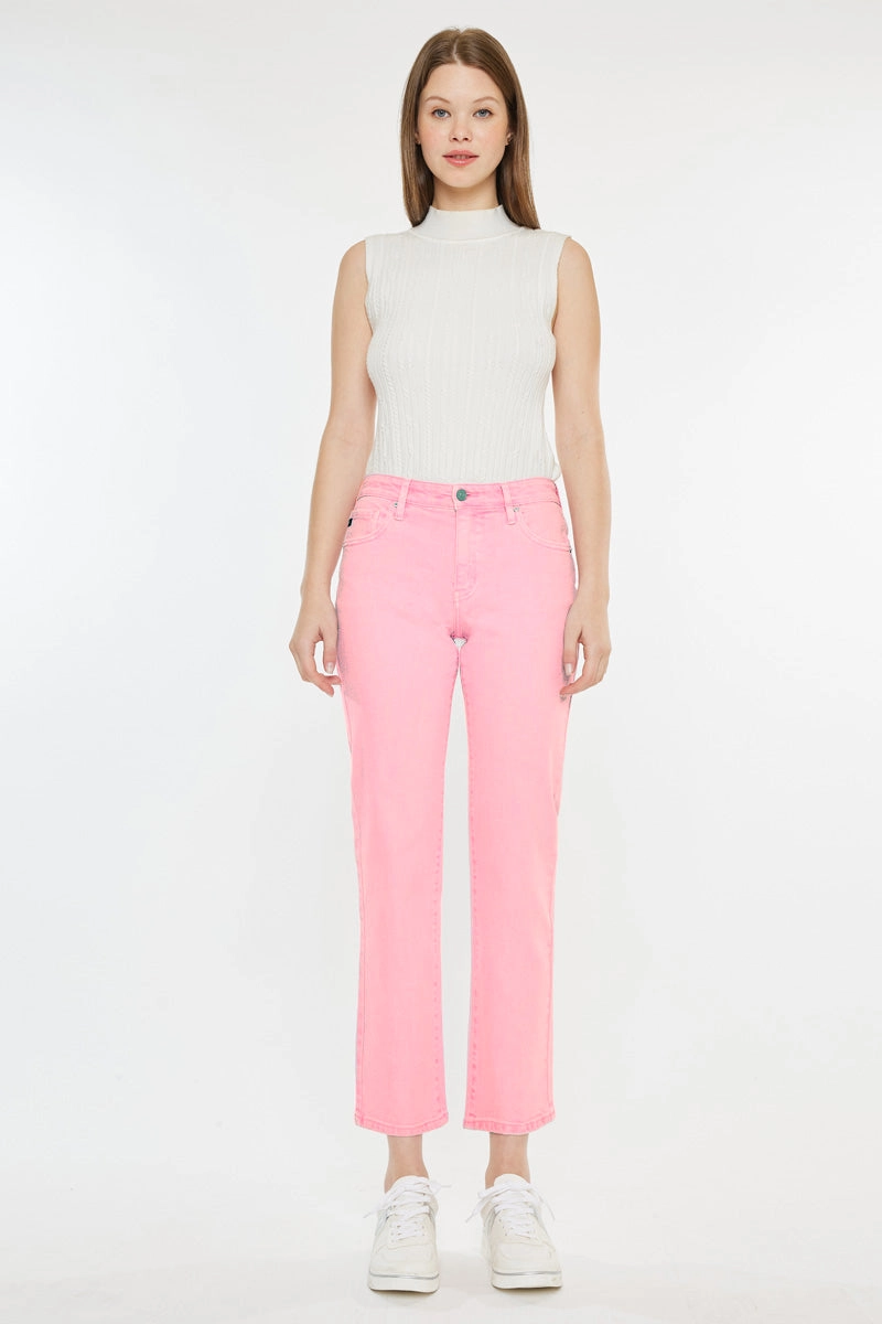 Hannah Mid Rise Straight Jeans