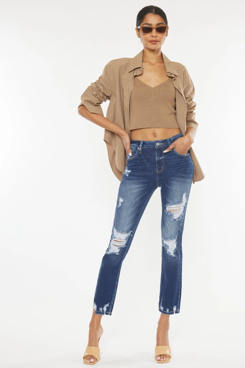 Haven Ultra High Rise Slim Straight Leg Jeans