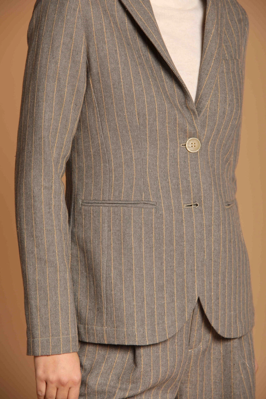 Helena women's blazer in cotton with a striped design lurex