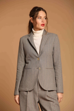 Helena women's blazer in cotton with a striped design lurex