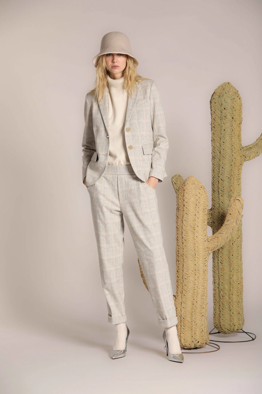 Helena women's blazer in jersey with a houndstooth design