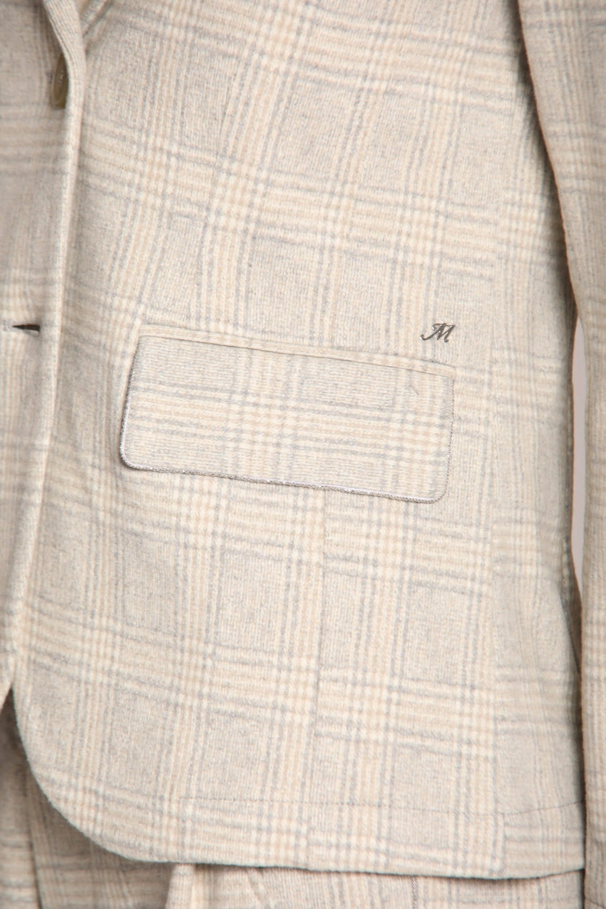 Helena women's blazer in jersey with a houndstooth design