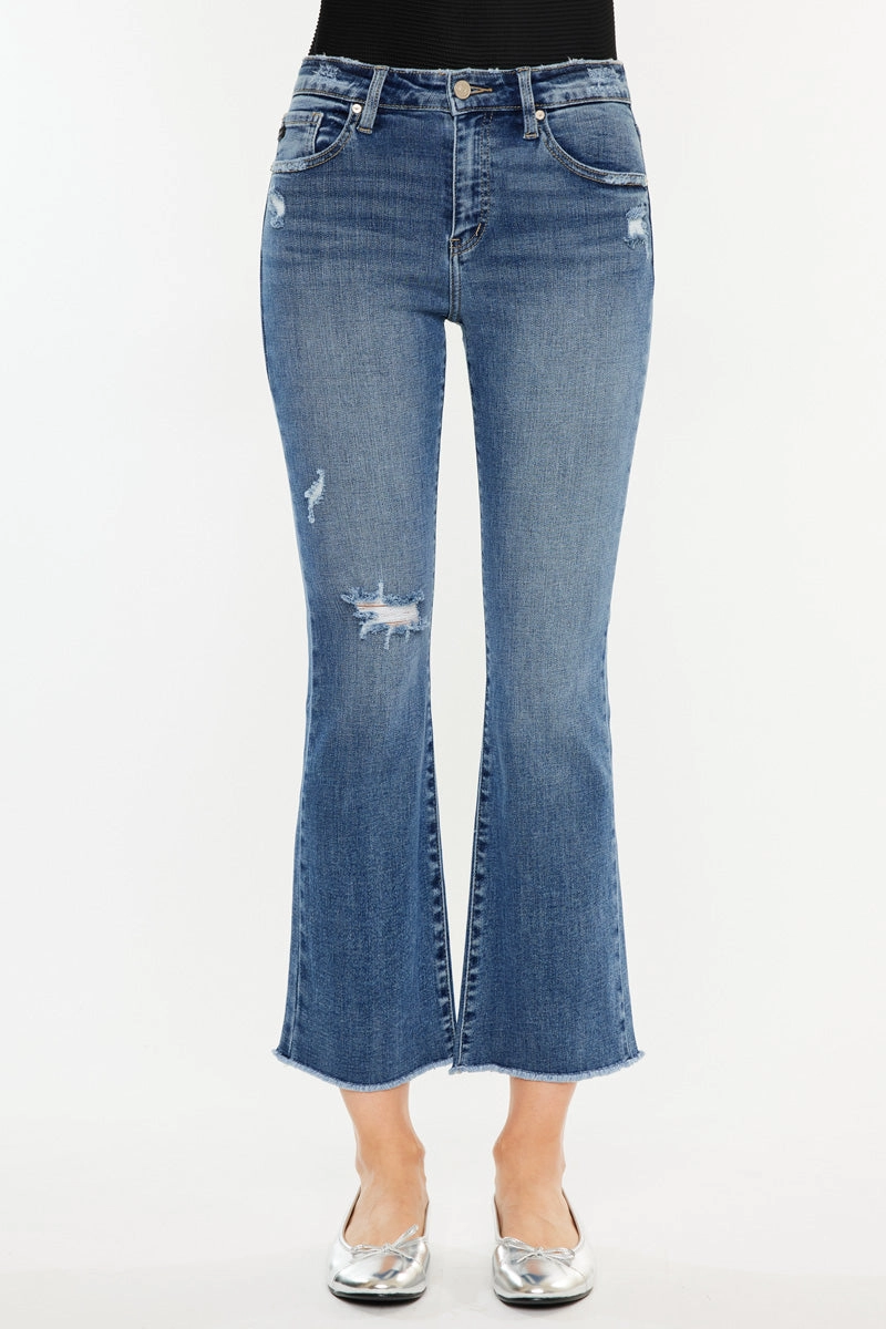 Honey Essentials High Rise Cropped Bootcut Jeans