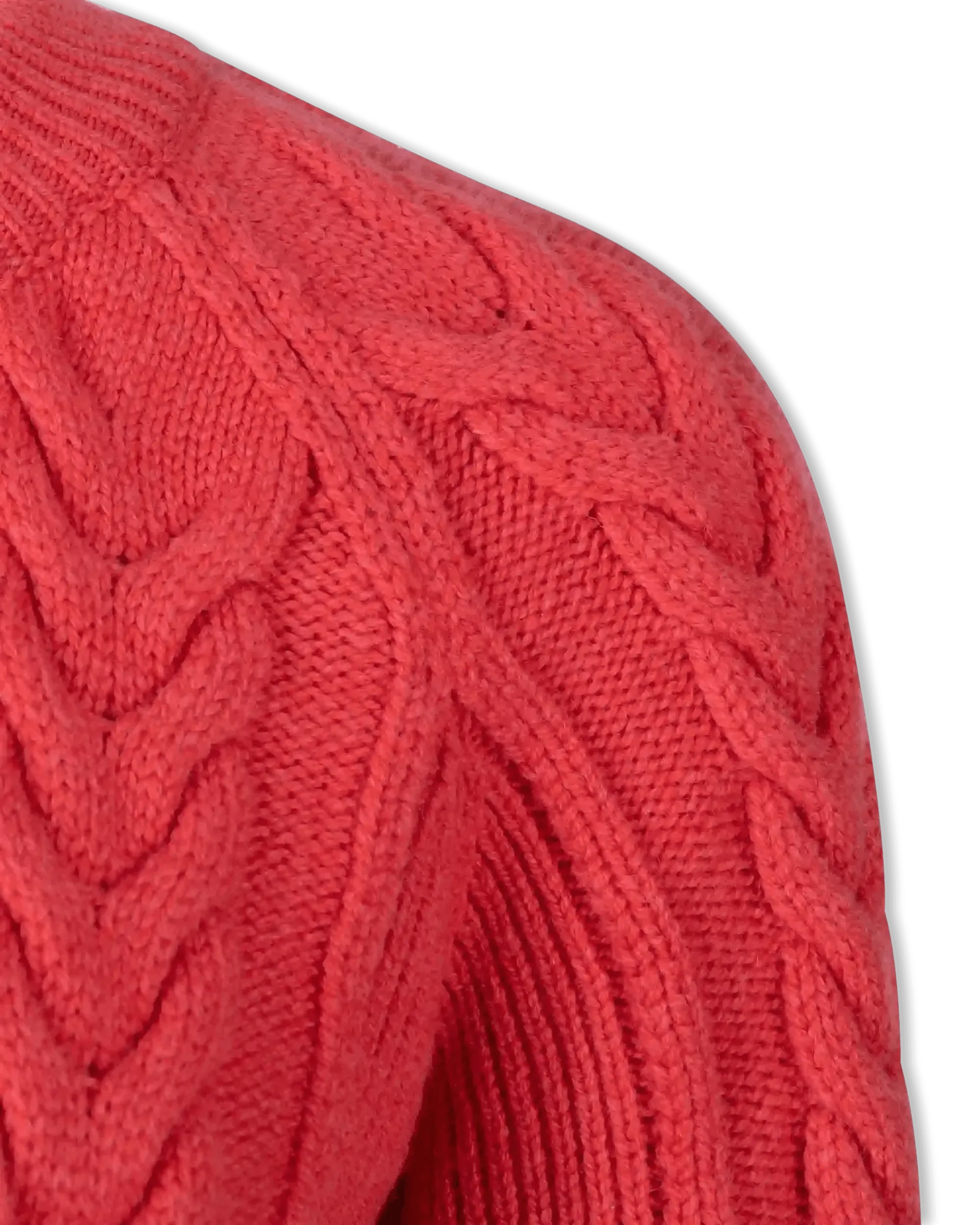 Intarsia Rib Crewneck Cropped Sweater