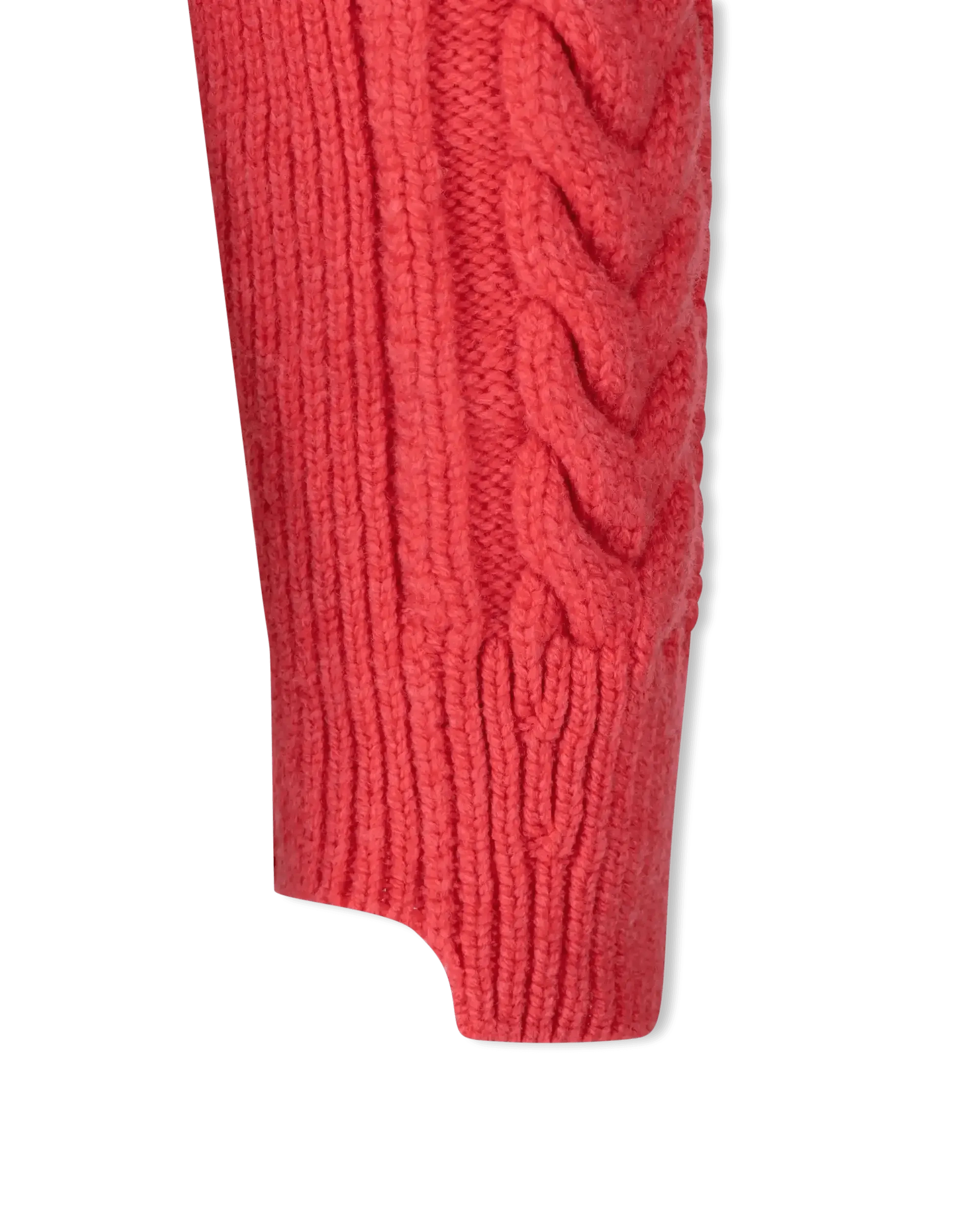 Intarsia Rib Crewneck Cropped Sweater