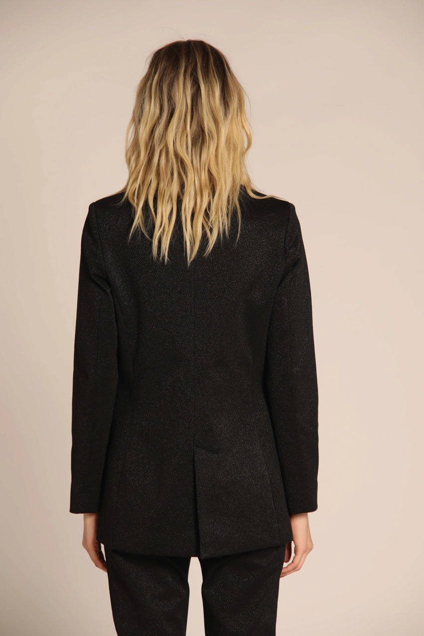 Irene women's long blazer in jersey with lurex