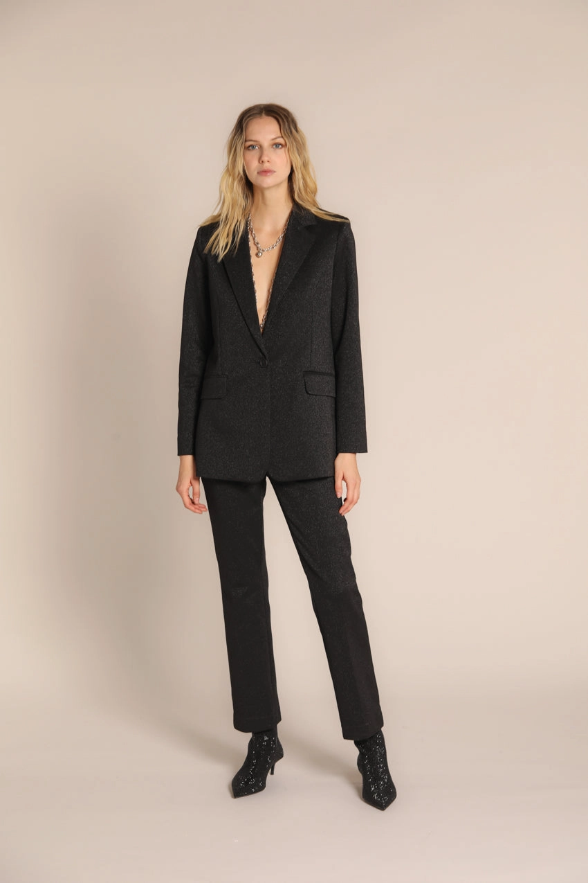 Irene women's long blazer in jersey with lurex