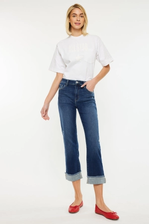 Irma Essentials High Rise Cropped Straight Leg Jeans