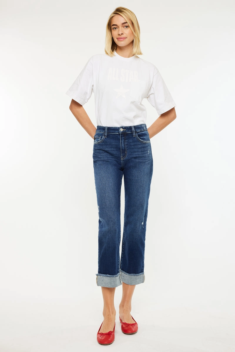 Irma Essentials High Rise Cropped Straight Leg Jeans