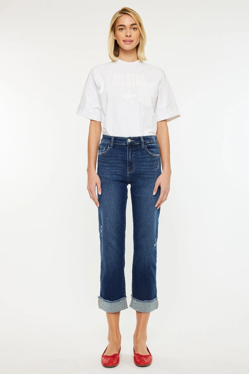 Irma Essentials High Rise Cropped Straight Leg Jeans
