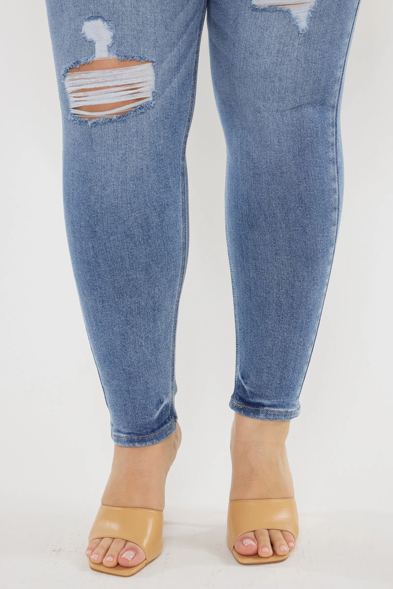 Ivory High Rise Super Skinny Jeans (Plus Size)