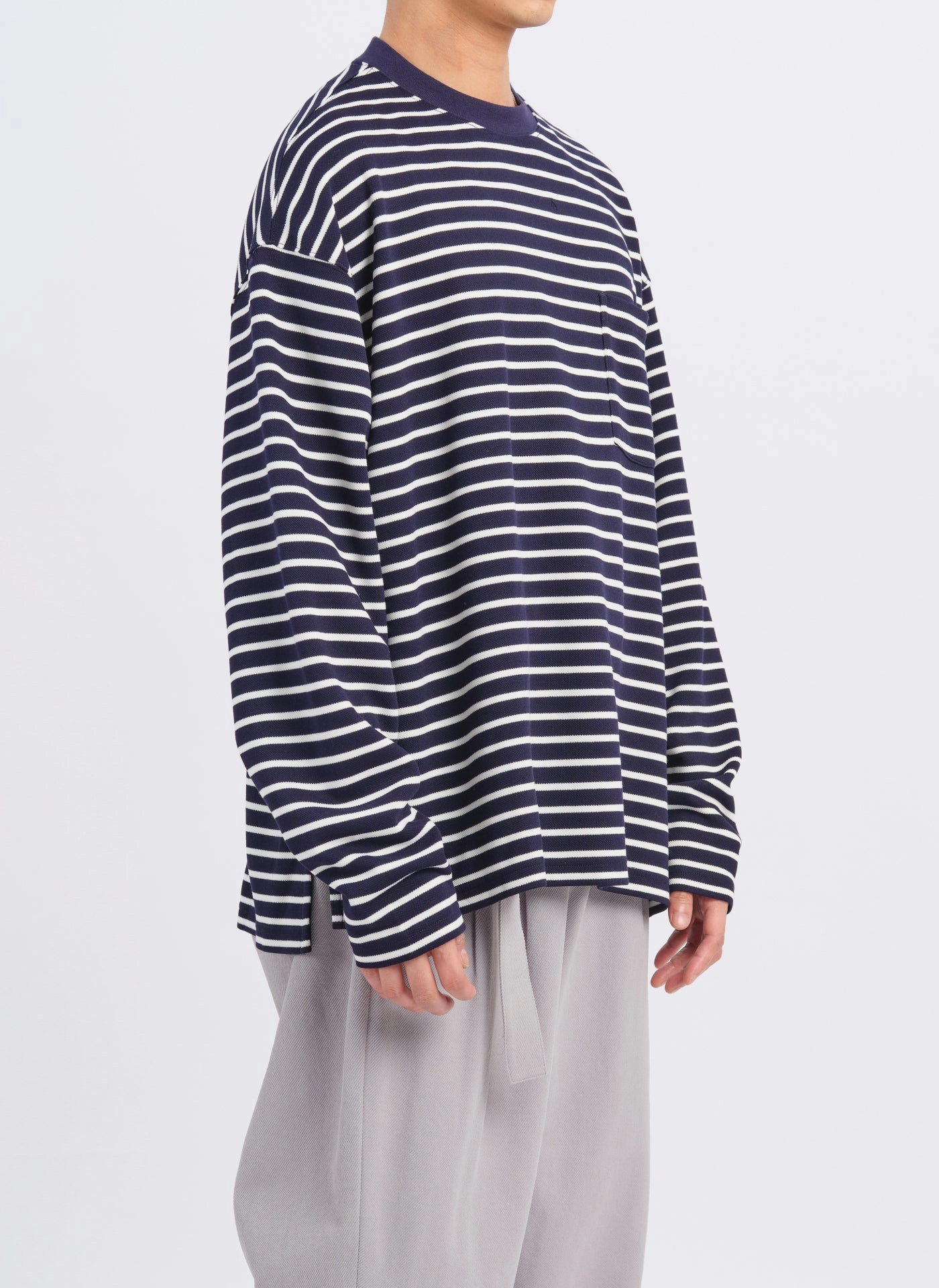 Jacquard Long Sleeves Border Top (T-06)