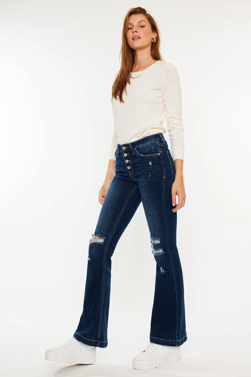 Jaden Mid Rise Flare Jeans (Petite)