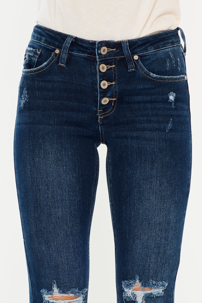 Jaden Mid Rise Flare Jeans (Petite)