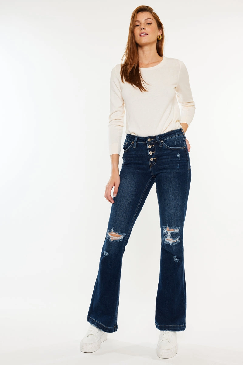 Jaden Mid Rise Flare Jeans (Petite)