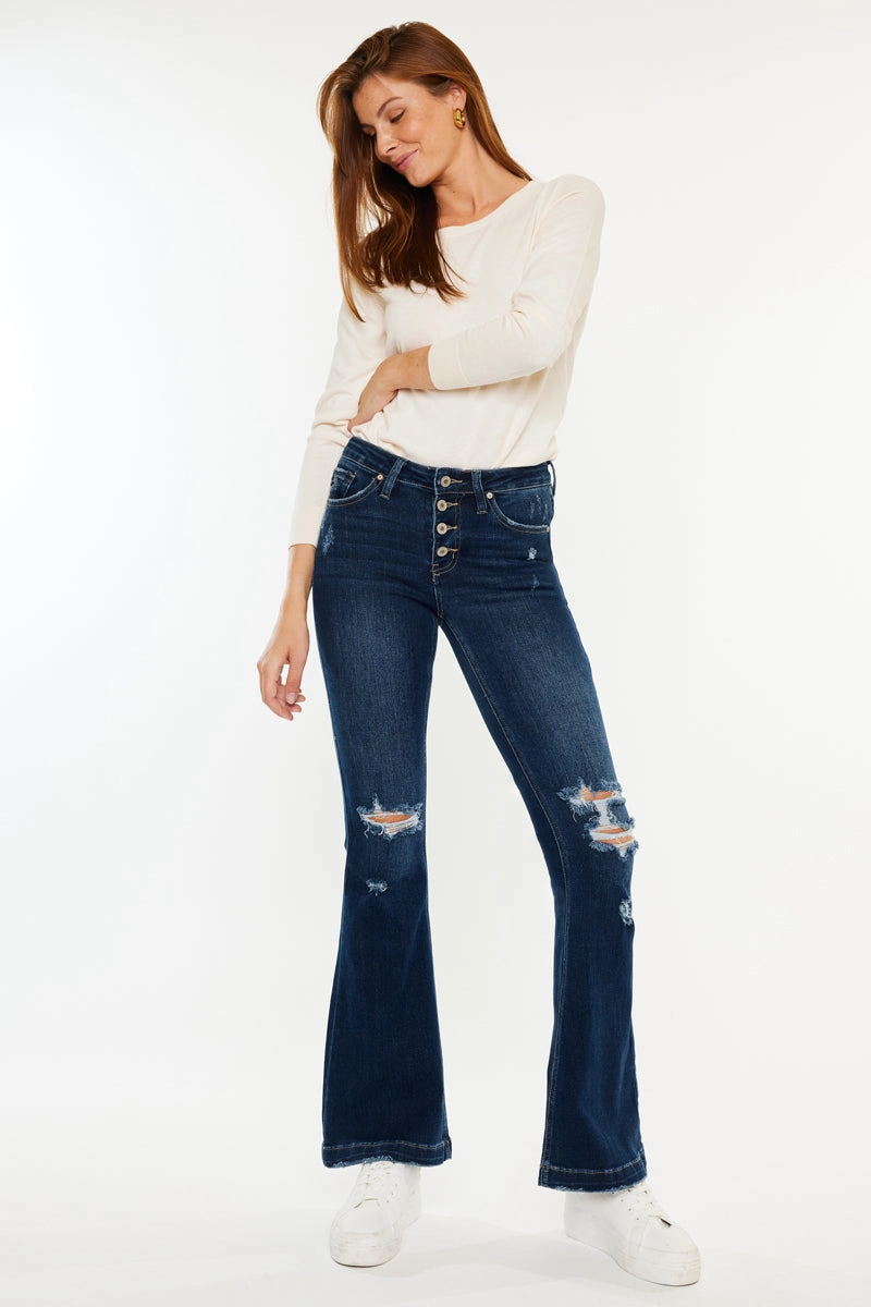 Jaden Mid Rise Flare Jeans (Petite)