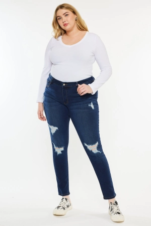 Jennifer Mid Rise Super Skinny Jeans (Plus Size)