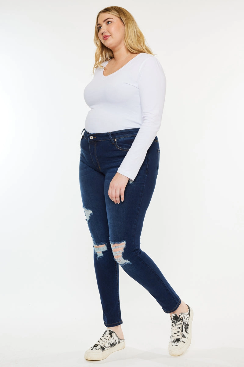 Jennifer Mid Rise Super Skinny Jeans (Plus Size)