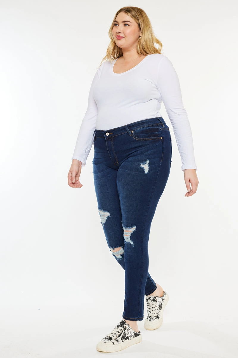 Jennifer Mid Rise Super Skinny Jeans (Plus Size)