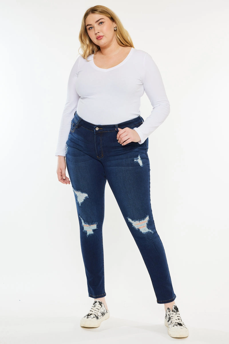 Jennifer Mid Rise Super Skinny Jeans (Plus Size)