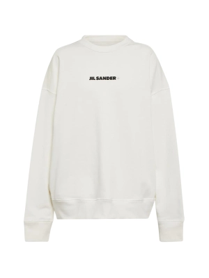 Jil Sander Logo Print Crewneck Sweatshirt