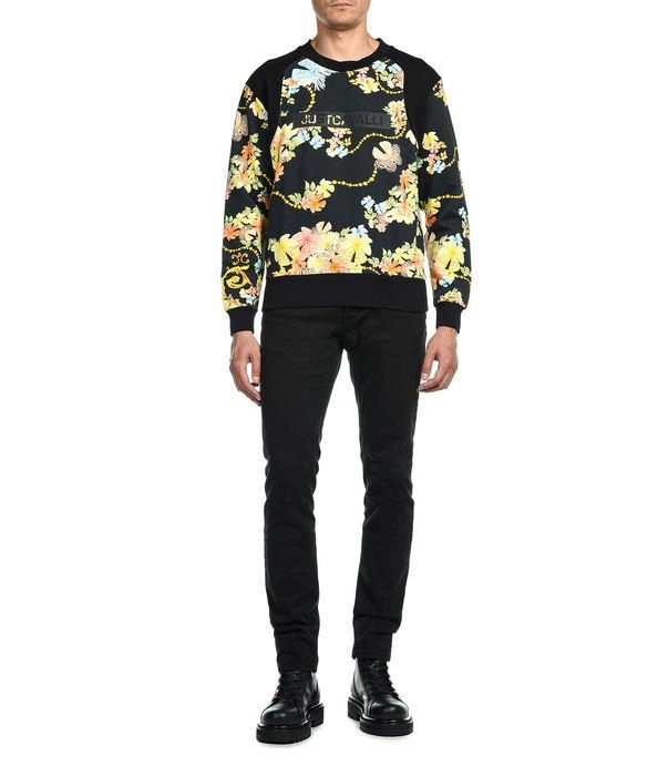 Just Cavalli Floral Print Crewneck Sweater
