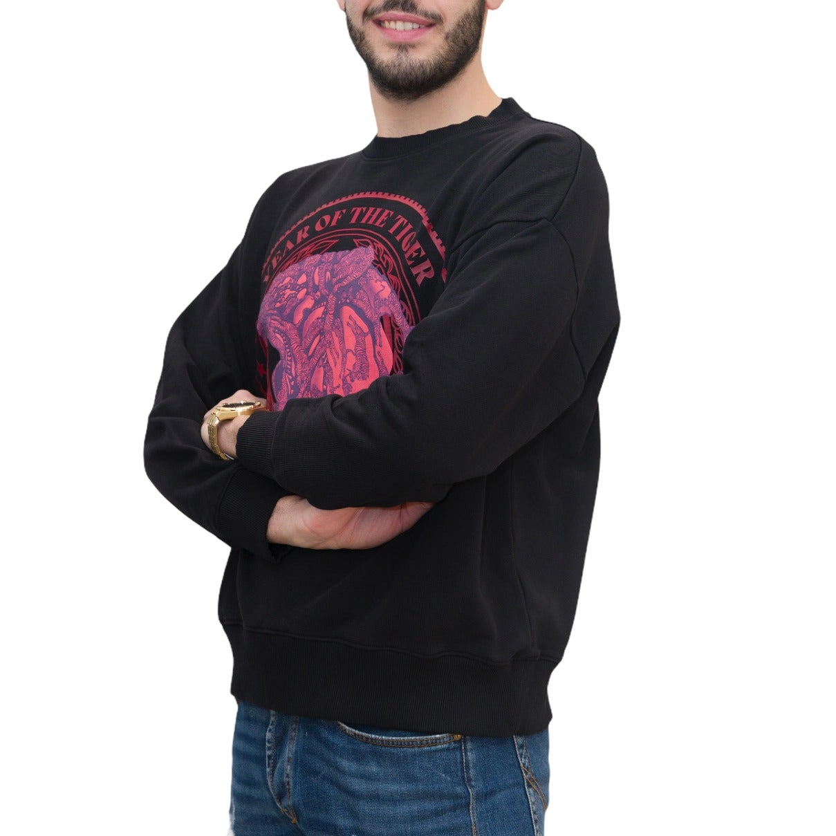 Just Cavalli Graphic Printed Crewneck Sweatshirt