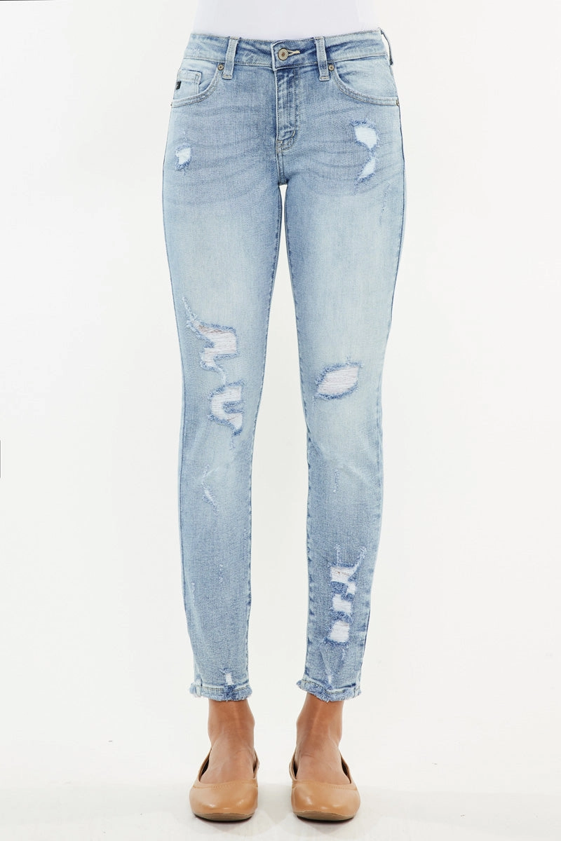 Kaleigh Mid Rise Ankle Skinny Jeans