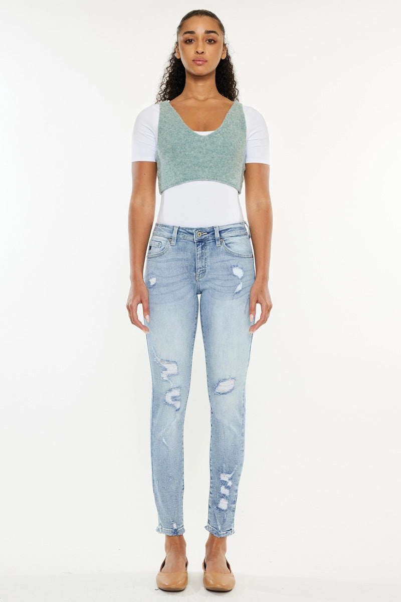Kaleigh Mid Rise Ankle Skinny Jeans