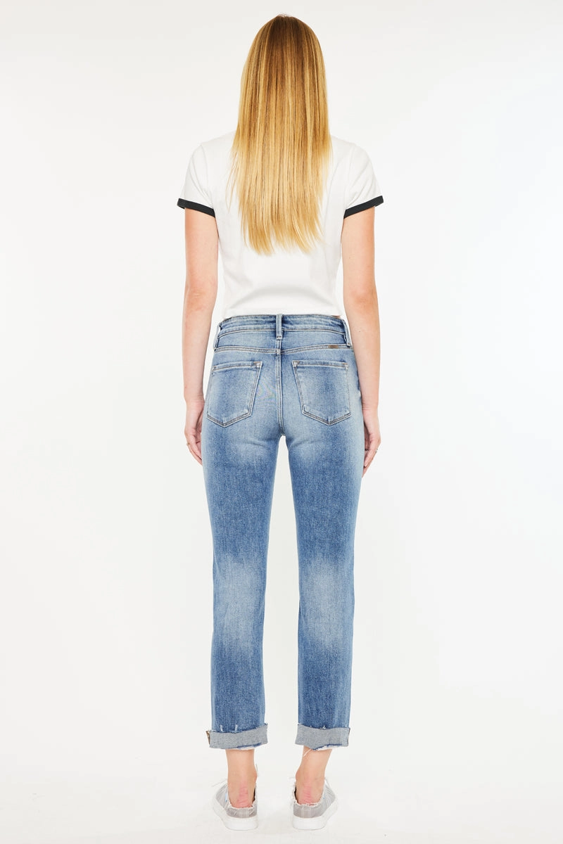 Kaly High Rise Slim Straight Leg Jeans