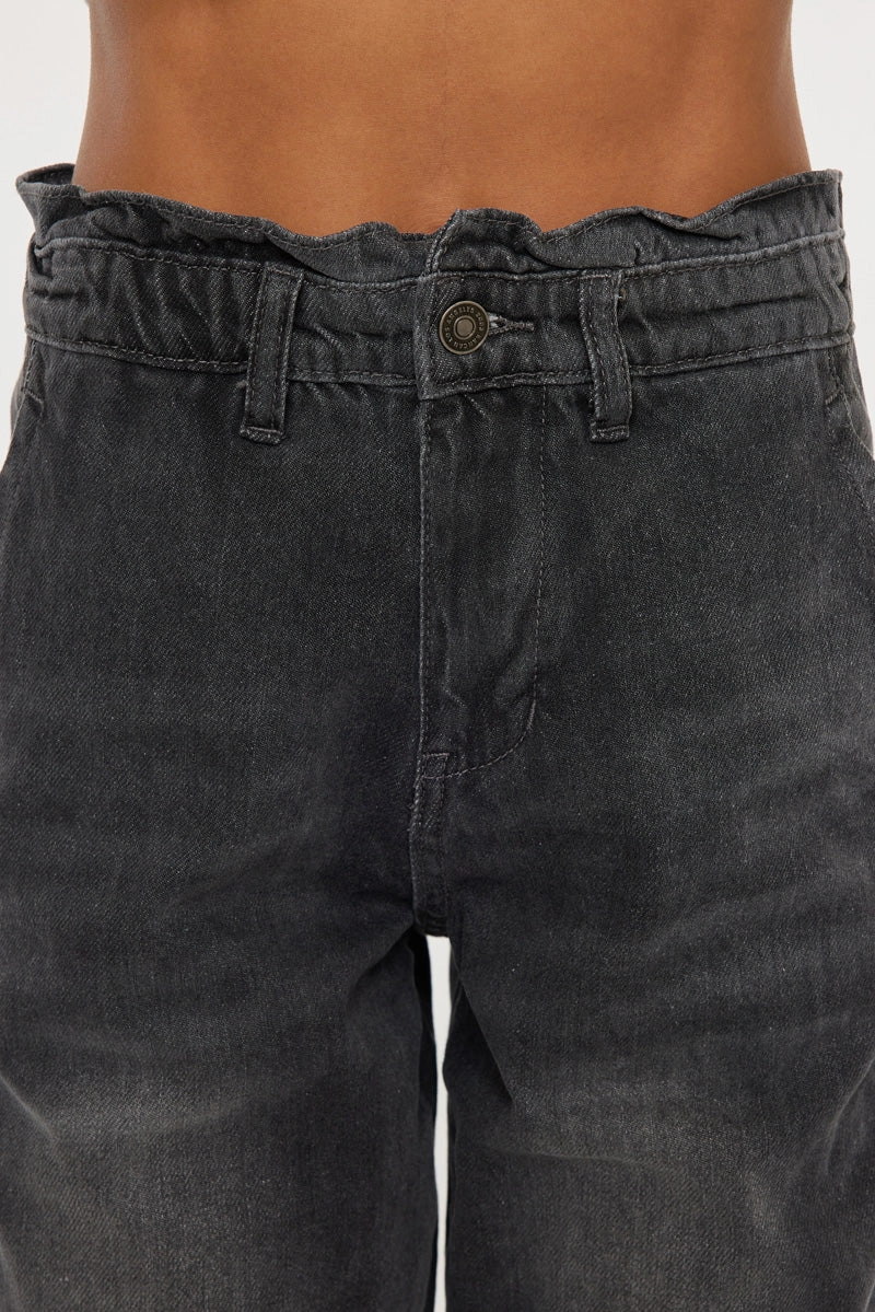 Kastel Ultra High Rise Paperbag Mom Jeans