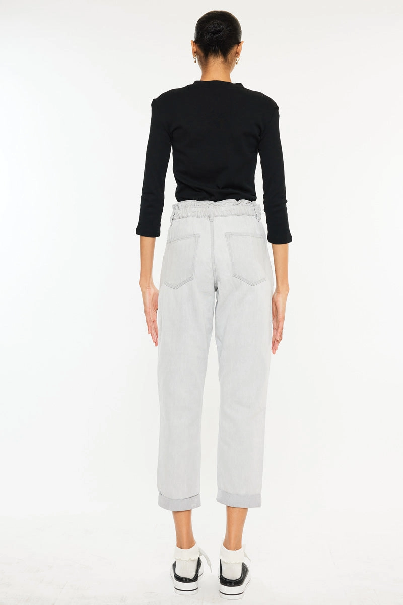 Kastel Ultra High Rise Paperbag Mom Jeans
