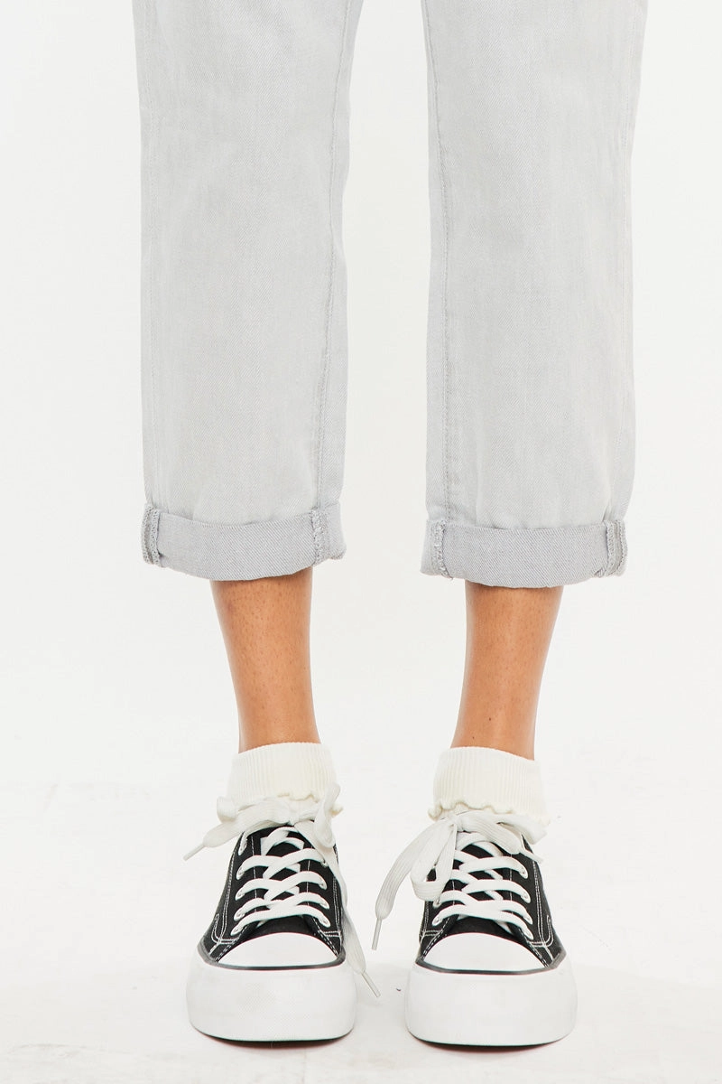 Kastel Ultra High Rise Paperbag Mom Jeans