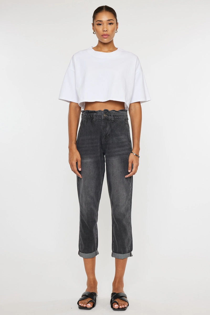 Kastel Ultra High Rise Paperbag Mom Jeans