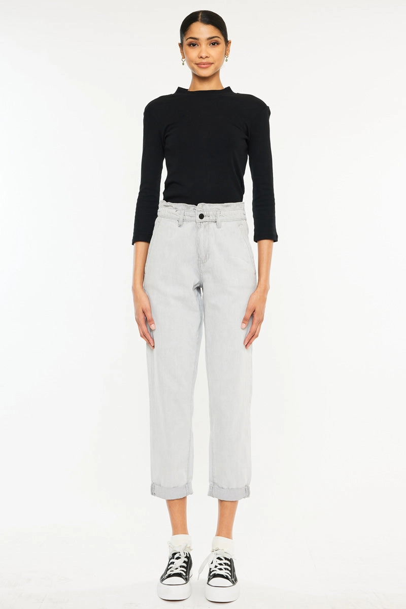 Kastel Ultra High Rise Paperbag Mom Jeans