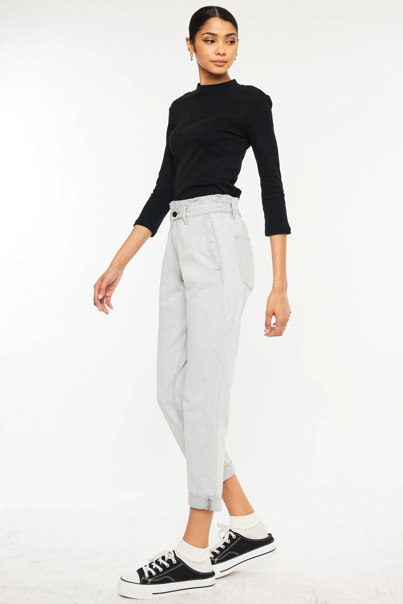Kastel Ultra High Rise Paperbag Mom Jeans