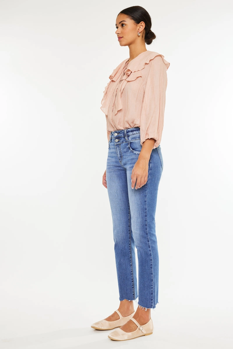 Kathleen Essentials High Rise Slim Straight Jeans