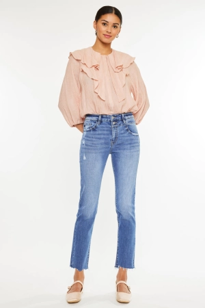 Kathleen Essentials High Rise Slim Straight Jeans