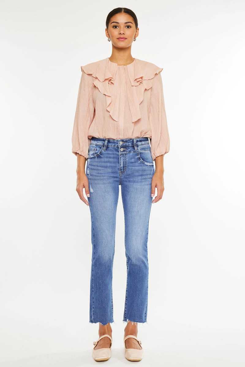 Kathleen Essentials High Rise Slim Straight Jeans