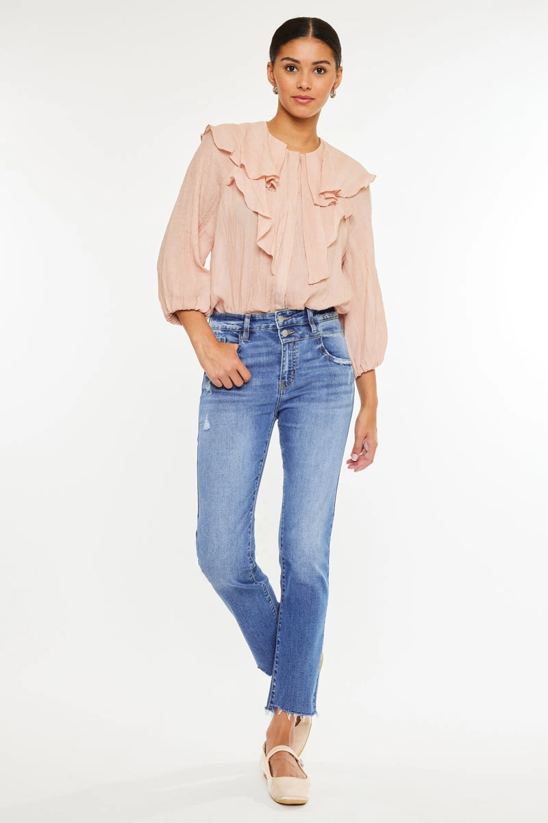 Kathleen Essentials High Rise Slim Straight Jeans