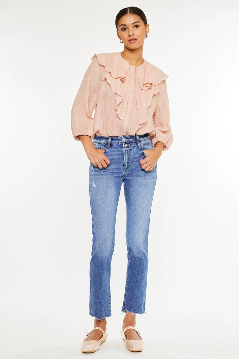 Kathleen Essentials High Rise Slim Straight Jeans