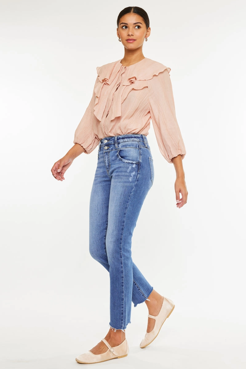 Kathleen Essentials High Rise Slim Straight Jeans