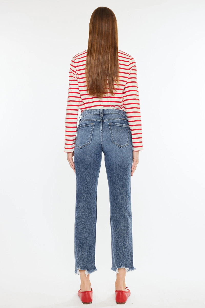 Kathrine Essentials High Rise Slim Straight Leg Jeans