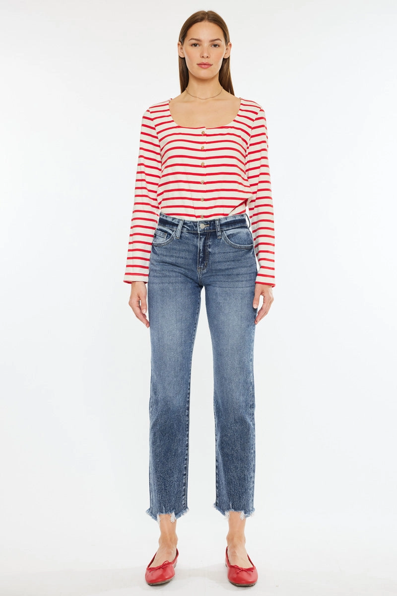 Kathrine Essentials High Rise Slim Straight Leg Jeans