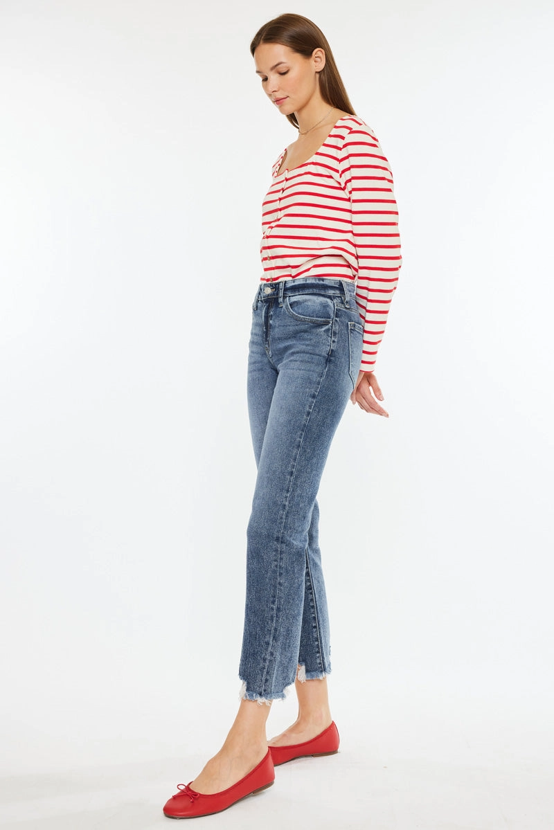 Kathrine Essentials High Rise Slim Straight Leg Jeans