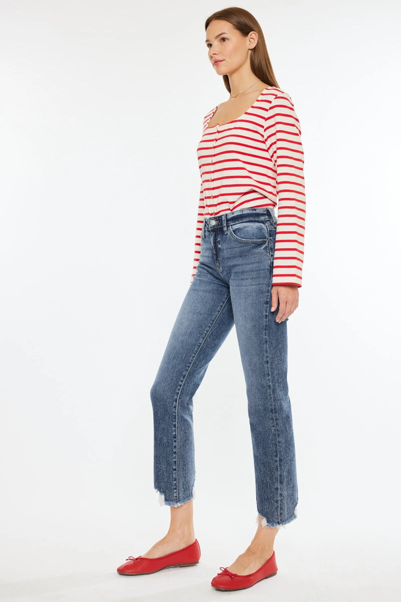 Kathrine Essentials High Rise Slim Straight Leg Jeans