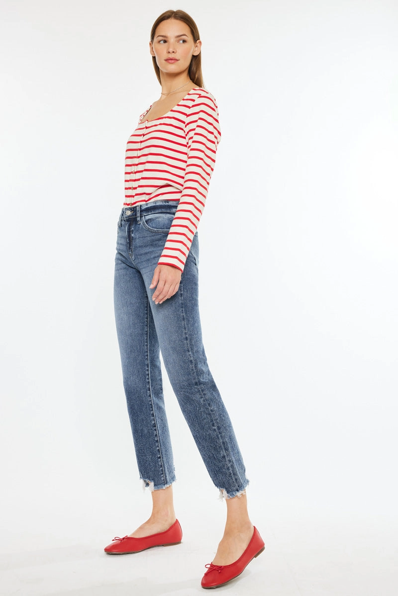 Kathrine Essentials High Rise Slim Straight Leg Jeans