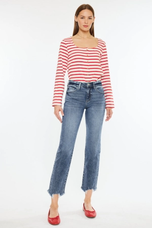 Kathrine Essentials High Rise Slim Straight Leg Jeans